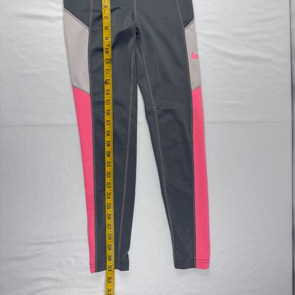 Nike Dri-Fit Athletic Leggings Grey, Pink, White Women's Medium - Picture 6 of 7